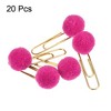 Unique Bargains Metal Prevent Tearing Pages Home Office Paper Clip with Plush Ball 20 Pcs - 3 of 4
