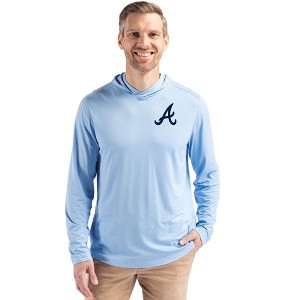 Atlanta Braves Cutter & Buck Coastline Epic Comfort Recycled Mens Hooded Shirt - 1 of 1