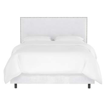 Skyline Furniture California King Emma Shell Velvet Bed White : Target