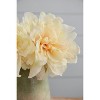 Gulches 4 Pack 14 Inch Faux Peony - White with Pink, Almost Real Artificial Peony Stems, Delicate Fabric & Plastic Flowers - 4 of 4