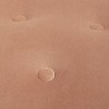 Yolanda 24in Round Upholstered Accent Ottoman, Peach Orange Velvet with Gold Trim - 3 of 4