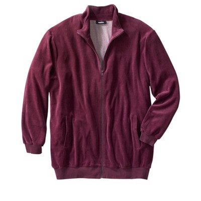 Kingsize Men's Big & Tall Velour Full-zip Jacket - Tall - 2xl, Deep  Burgundy Red : Target