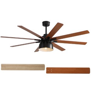 TOBILI 66 Inch Ceiling Fan With 6 Speed Wind 8 Dual Colors Blades With Light - 1 of 4