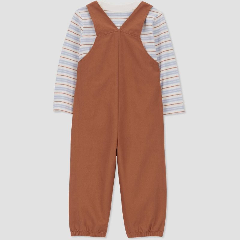 Carter's Just One You® Baby Boys' Striped Top & Overalls Set - Khaki, 3 of 7