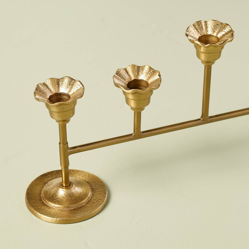 12ct Oversized Metal Taper Candelabra Antique Brass - Hearth &#38; Hand&#8482; with Magnolia, 4 of 10