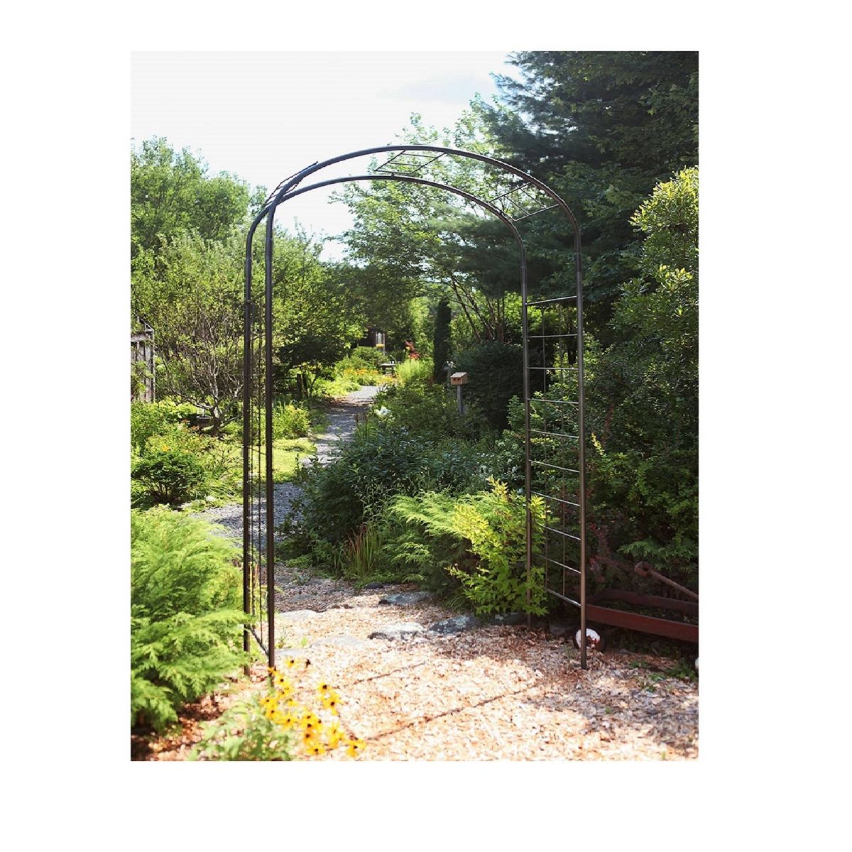 Achla Designs 100" Elegant Handcrafted Monet Iron Garden Arbor Graphite Powder Coated Finish - thumbnail 3