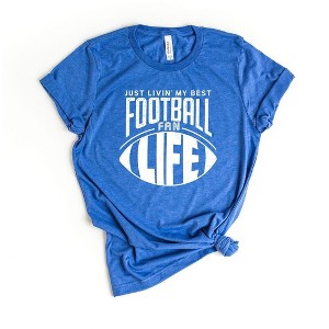 Simply Sage Market Women's Just Livin' My Best Football Fan Life Short Sleeve Graphic Tee - 1 of 3