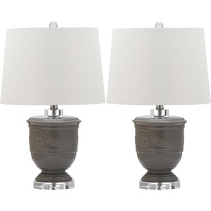 Brown Table Lamps (Set of 2) - Safavieh , Gray/White