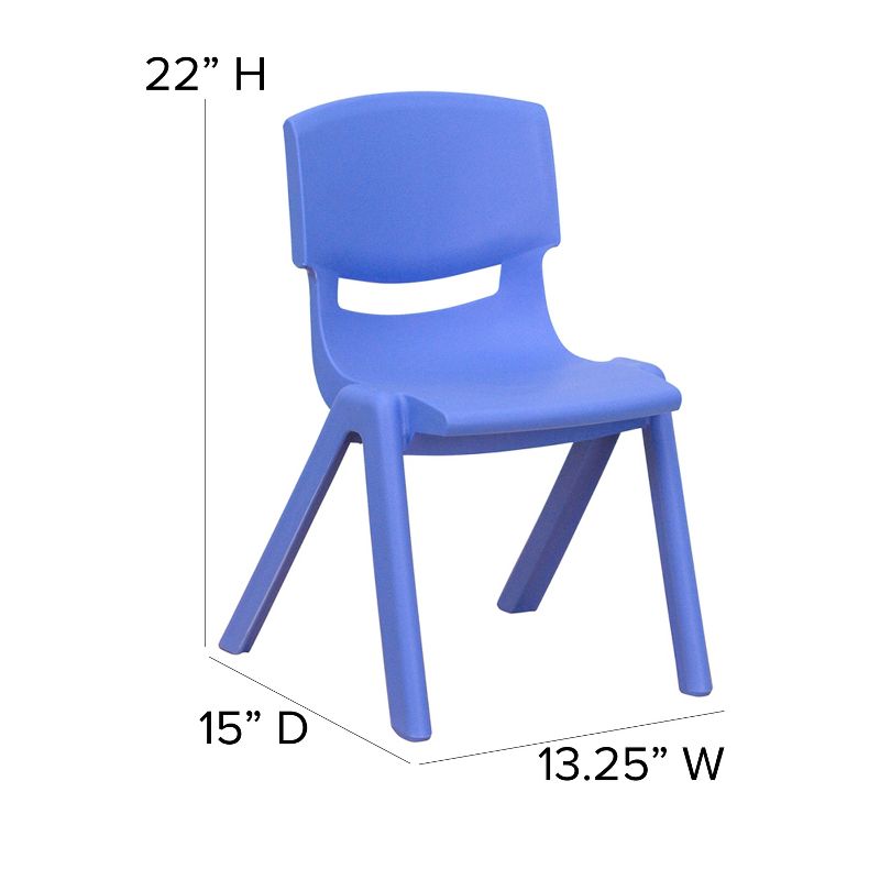 Emma and Oliver 2 Pack Plastic Stackable School Chair with 12"H Seat, Preschool Seating, 4 of 11