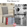 Upholstered Dining Chairs Set of 2, Fabric Parsons Dining Room Chair with Nailhead Trim, Fabric Accent Chair Kitchen Chairs - 3 of 4