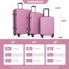 BEAFUP 3 Piece Luggage Sets ABS Lightweight Suitcase with Two Hooks, Spinner Wheels, TSA Lock, (20/24/28) - 3 of 4