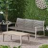 Christopher Knight Home Sewell Outdoor Acacia Wood and Wicker 3 Seater Sofa and Coffee Table Set - 2 of 4