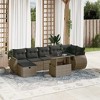 vidaXL 8 Piece Patio Sofa Set with Cushions Gray Poly Rattan - without storage - 2 of 4