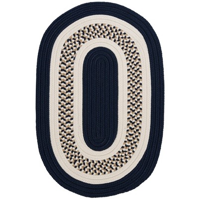 Colonial Mills Flowers Bay - Navy 2 Ft x11 Ft Runner (Oval) Rug Indoor/Outdoor 100% Polypropylene