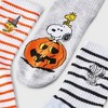 Women's Peanuts Embroidered Halloween 3pk Mid Crews Socks - White/Orange/Black - 2 of 3