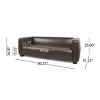 3 Seater Sofa for Living Room, Tuxedo Arm Design Sofa with Smooth Finish, Upholstered PU Leather Couch with Birch Wood Legs-Coolbibila - 4 of 4