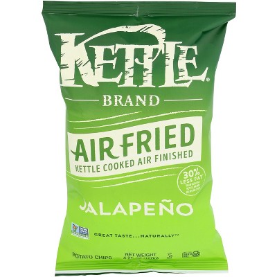 Kettle Brand AIr Fried Jalapeno Potato Chips - Case of 15 - 4.25 oz