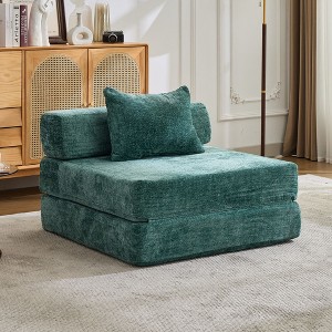 Sapphtopaz Convertible Floor Sofa Couches for Living Room with Fixed-Shape Frame Sectional Cloud Sofa with Chenille Fabric for Apartment - 1 of 4