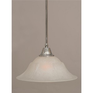 Toltec Lighting Any 1 - Light Pendant in  Chrome with 16" White Marble  Shade - 1 of 1