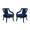 Set of 2 Harken Accent Chairs Performance Velvet Navy - Modway: Upholstered Wooden Frame, Spot Clean - 2 of 4