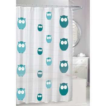 Bright Eyes Shower Curtain Teal/Gray - Moda at Home