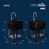 Utility Sink Heavy Duty Freestanding Utility Tub Sink with Drain Plug, Adjustable Floor Levelers & 5 Step Installation Process, 30 x 24 Inches, Black - 3 of 4
