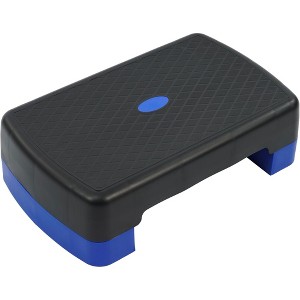 Fitvids 18" Workout Aerobic Stepper Platform with Adjustable Risers, Black/Blue - 1 of 4