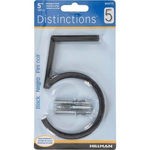 Hillman Distinctions 5 in. Black Steel Screw-On Number 5 1 pc (Case of 3) - 1 of 1