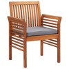 vidaXL Dining Chair Set of 2 Brown frame, Dark grey cushion - 2 of 4