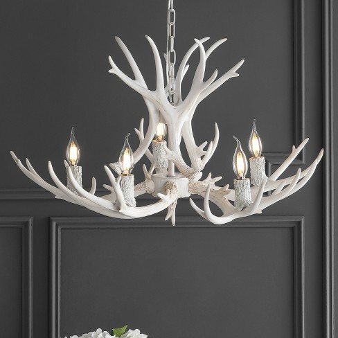 JONATHAN Y Eldora Adjustable Resin Antler 5-Light LED Chandelier - image 1 of 4