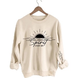 Women Plus Size Sweatshirts Tops with Crew Neck Long Sleeve Healing Words Pullover Sweat Shirts Therapeutic Slogan Shirts - 1 of 4