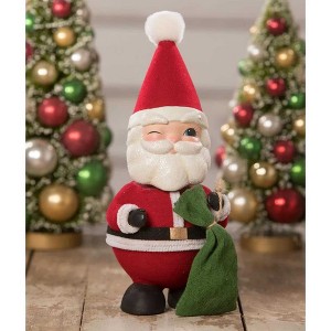 10.0 Inch Bobble Head Santa Container Winking Santa Figurines - 1 of 3