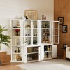 ORRD Corner Display Cabinet with Glass Doors, 75.25" Retro Bookshelf Wall Unit for Living Room Office - 3 of 4
