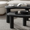 MAYEERTY Solid Wood Coffee Table Set Cashew Shaped in Black Color for Living Room Bedroom - 4 of 4