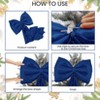 1 Set of Dyed Satin, Cotton, and Iron Wire 1pcs Christmas Tree Bow Top Decoration + 24pcs Ribbon Bow Decoration Long Decorative Set - 4 of 4