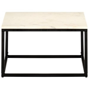 vidaXL Coffee Table End Table Side Sofa Table Real Stone with Marble Texture - 1 of 4