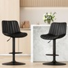 FURNIinspire Dining Chair, Bar Stools Set of 2, Adjustable Bar Stools for Dining Room, Black, 17.3"*7.3"*34" - 2 of 4