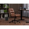 ORRD Mid Back Office Chair, Ergonomic PU Leather Desk Chair , Brown Computer Task Chair for Home Office，Black - 4 of 4
