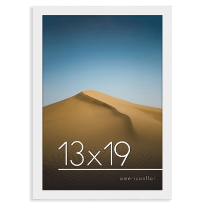 Americanflat 13x19 Picture Frame in White - Composite Wood with Shatter Resistant Glass - Wall Mounted Horizontal and Vertical Formats
