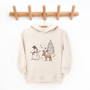 The Juniper Shop Deer Snowman Scene Toddler Graphic Hoodie - 1 of 3