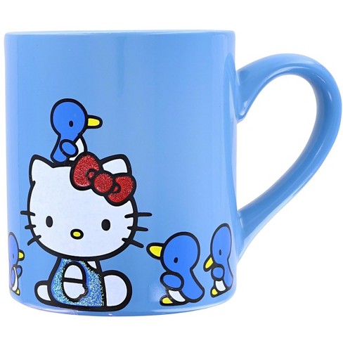 Sanrio Hello Kitty Unicorn Glass Mug With Glitter Handle | Holds 14 Ounces