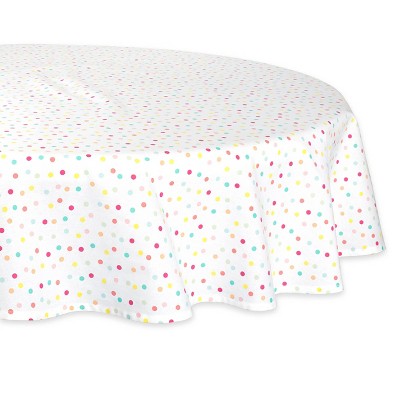 70" Cotton Polka Dots Round Kitchen Tablecloth - Design Imports