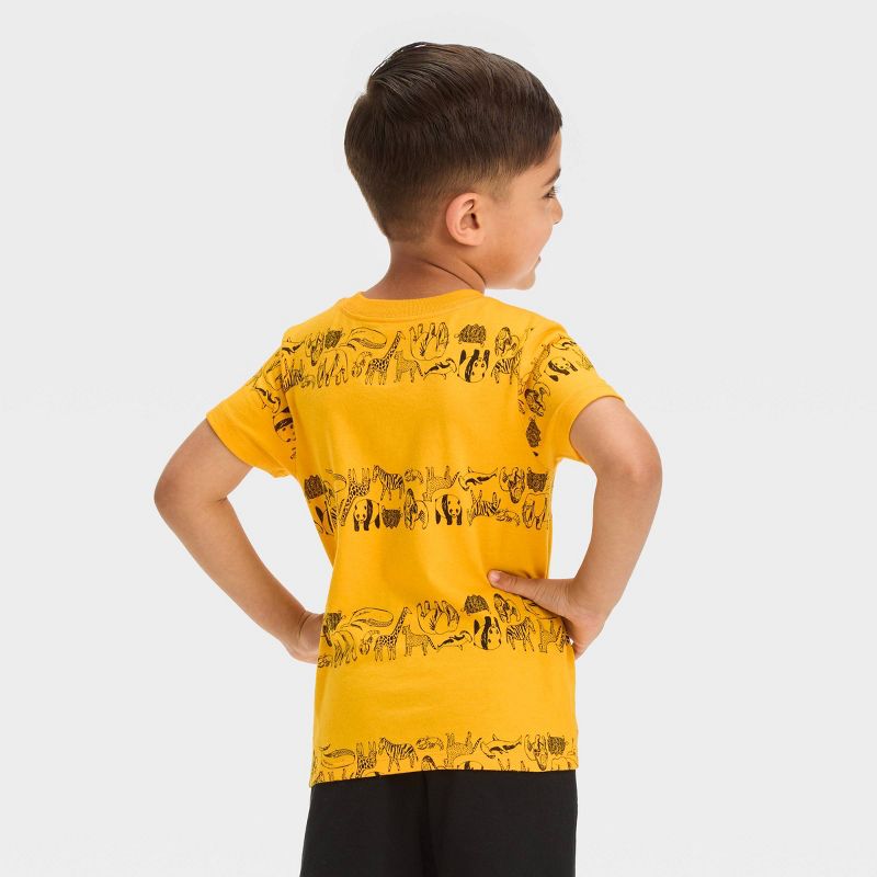 Toddler Boys' Zoo Animals Jersey Knit T-Shirt - Cat & Jack™ Gold, 4 of 5