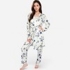 Anna-Kaci Lounge Women's Floral Print 3-Piece Pajama Set with Long Cardigan and Elastic Waist Pants - 3 of 4