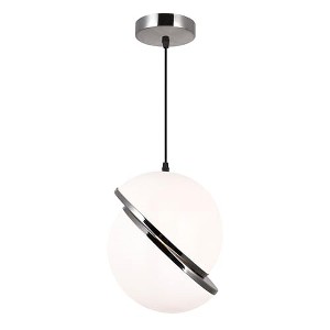 CWI Lighting Gemini 1 Light Mini Pendant With Polished Nickel Finish - 1 of 4