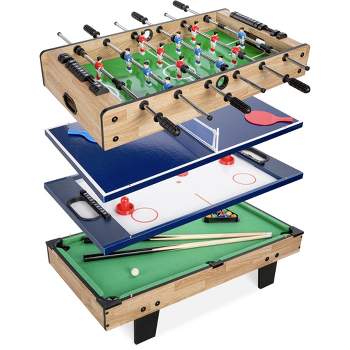 Best Choice Products 4-in-1 Multi Game Table, Childrens Arcade Set w/ Pool Billiards, Air Hockey, Foosball