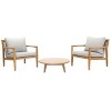 Moda Furnishings 3 - Piece Acacia Wood Patio Outdoor Conversation Set With Cushions - 3 of 4