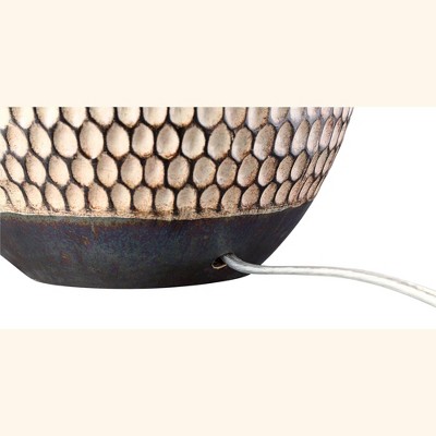 Mid-Century Modern Brown Ceramic Table Lamp with Oatmeal Shade