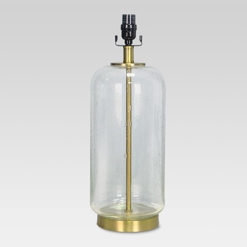 Bubble Glass with Brass Detail Large Lamp Base Clear - Threshold™, 1 of 4