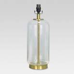 Bubble Glass with Brass Detail Large Lamp Base Clear Includes Energy Efficient Light Bulb - Threshold™